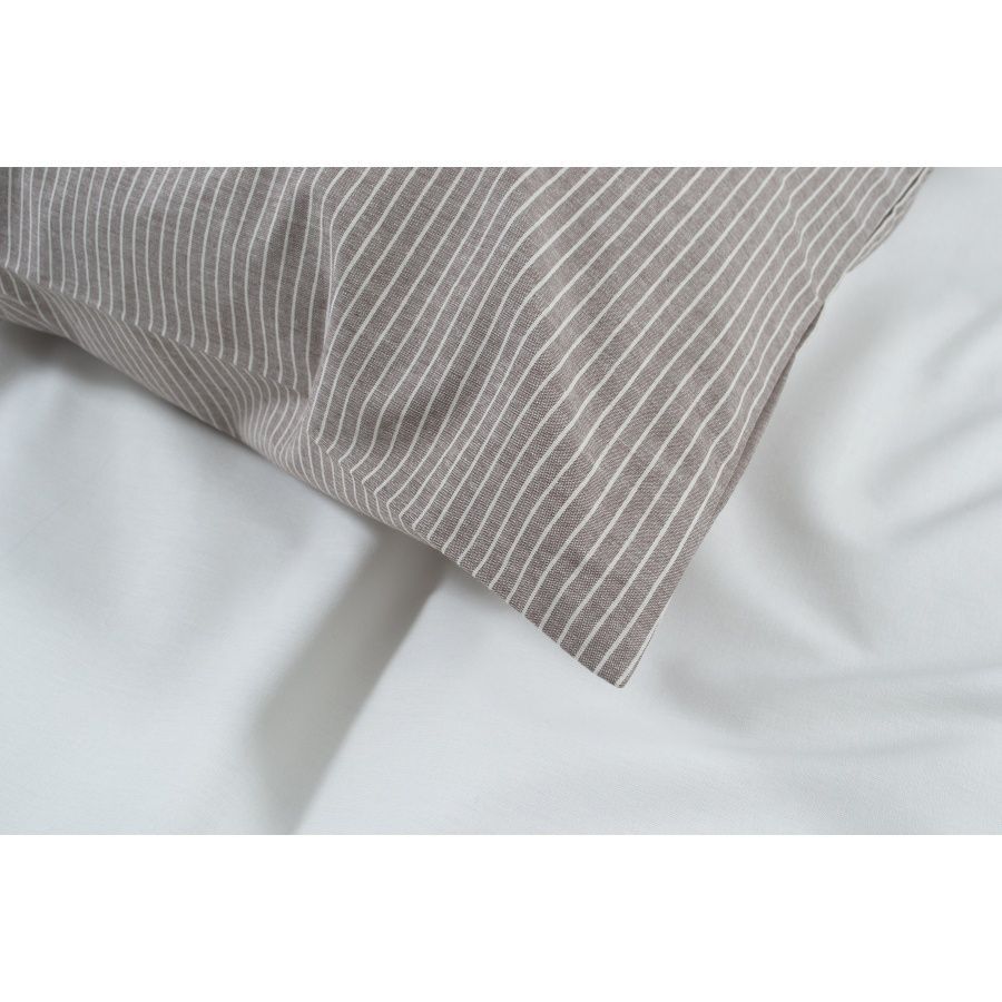 Постельное белье перкаль premium Lotus Home - Stripe коричневый - Постелька.ua Постельное белье перкаль premium Lotus Home - Stripe коричневый