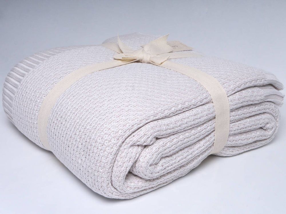 Вязаный плед - покрывало Betires COTTON DENIZ ECRU-LIGHT BEIGE