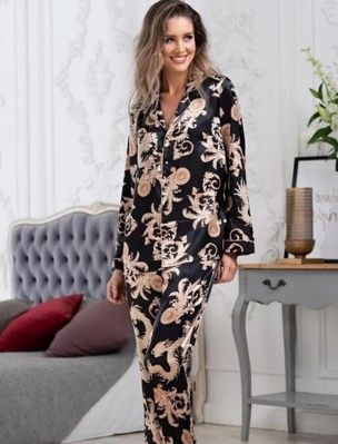 Жіноча шовкова піжама /штани Mia-Amore Versachi Gold 9926, XS