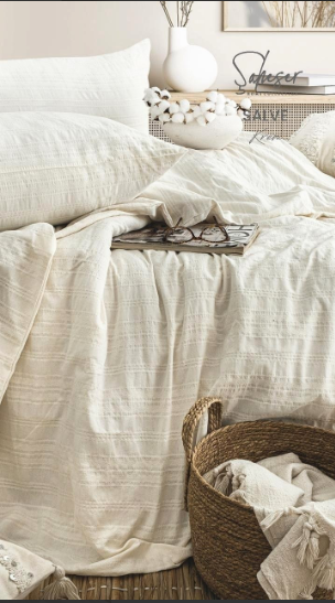 Постільна білизна варена бавовна Saheser Salve jacquard krem
