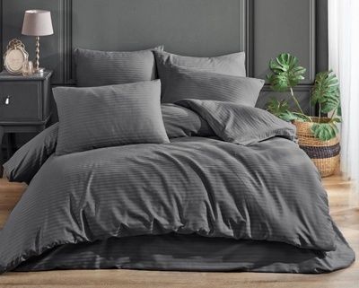 Постельное белье Charlotte Stripe Satin Antrasit