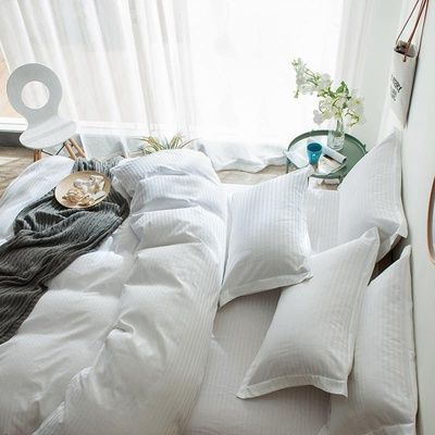 Постільна білизна Комфорт Текстиль Сатин Stripe LUX WHITE 1/1см