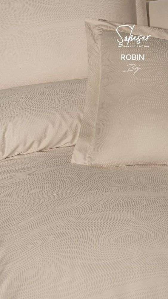 Постільна білизна сатин Saheser Delux Jacquard (300TC) Robin Bej