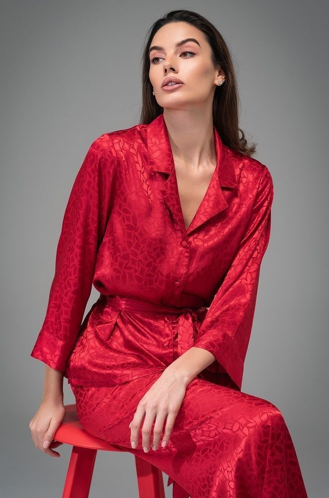 Жіноча шовкова піжама зі штанами Mia-Amore Joanna 7314-2, Червоний, S
