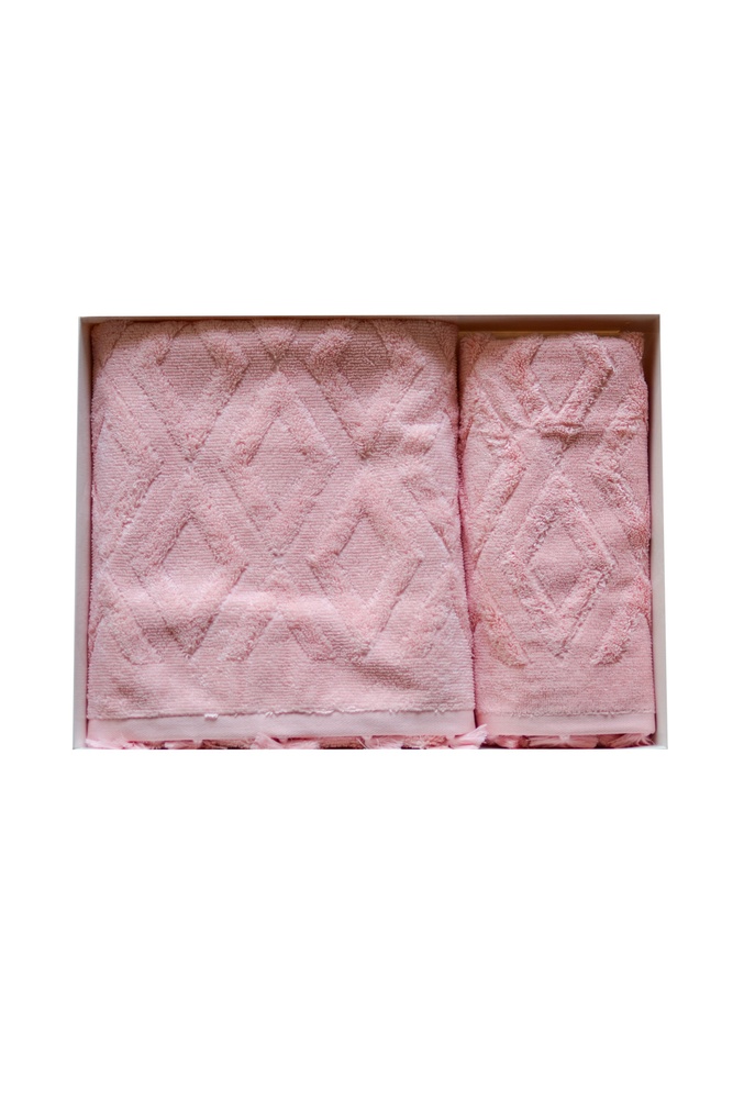 Набор полотенец Arya Жаккард с бахрамой Duma розовый TRK111000023203