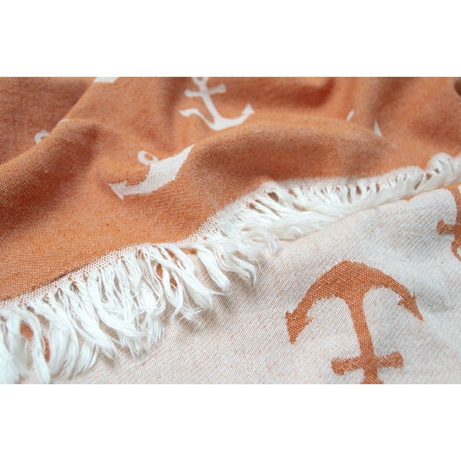 Полотенце пляжное Lotus Home Pestemal - Anchor orange