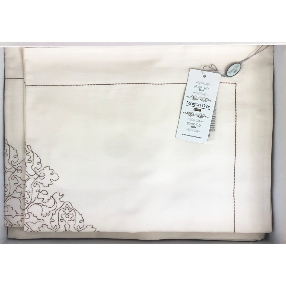 Постільна білизна сатин Де Люкс с вышивкой Maison Dor ELITA DIOR BROWN