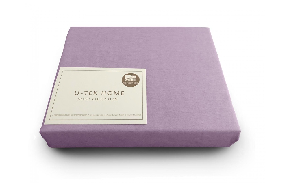 Простирадло на гумці U-TEK Hotel Collection Cotton Lilac
