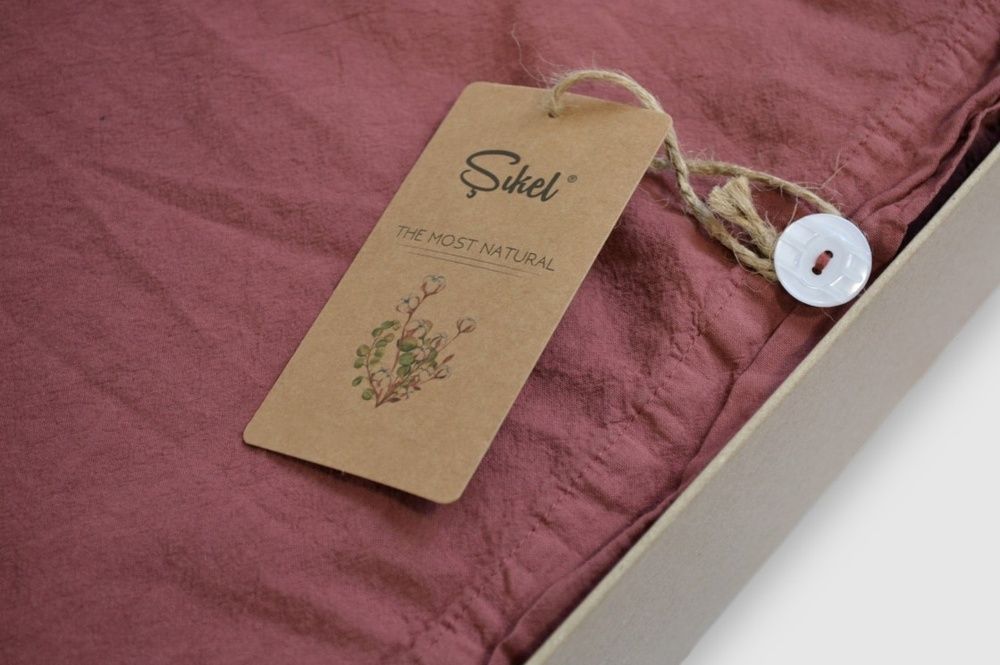 Постільна білизна варена бавовна Sikel Soho Bordo