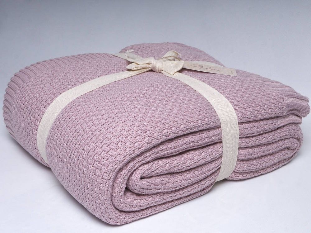 Вязаный плед - покрывало Betires COTTON DENIZ POWDER