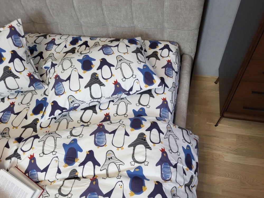 Постельное белье фланель Комфорт текстиль Пингвины, Turkish flannel