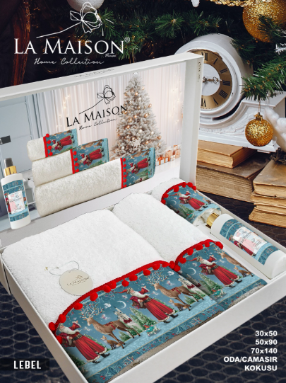 Набір рушників новорічний з ароматом La Maison Lebel (3шт)