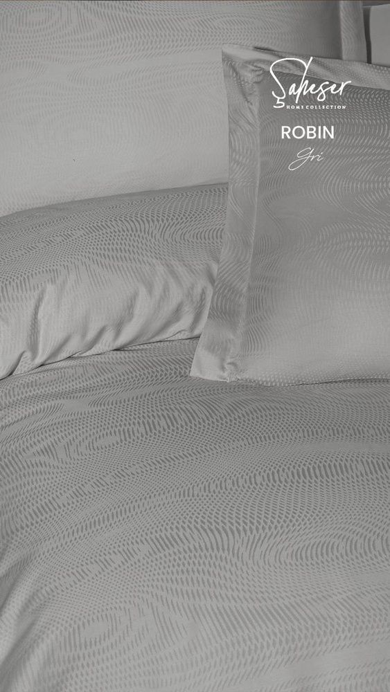Постельное бельё сатин Saheser Delux Jacquard (300TC) Robin Gri
