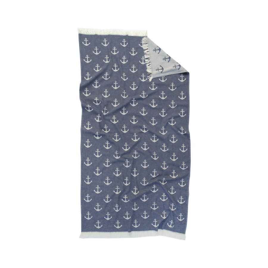 Полотенце пляжное Lotus Home Pestemal - Anchor navy