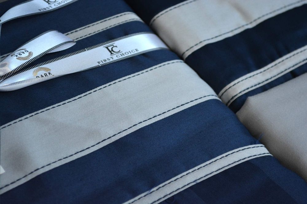 Постільна білизна сатин -страйп First Choice Artwel Navy blue