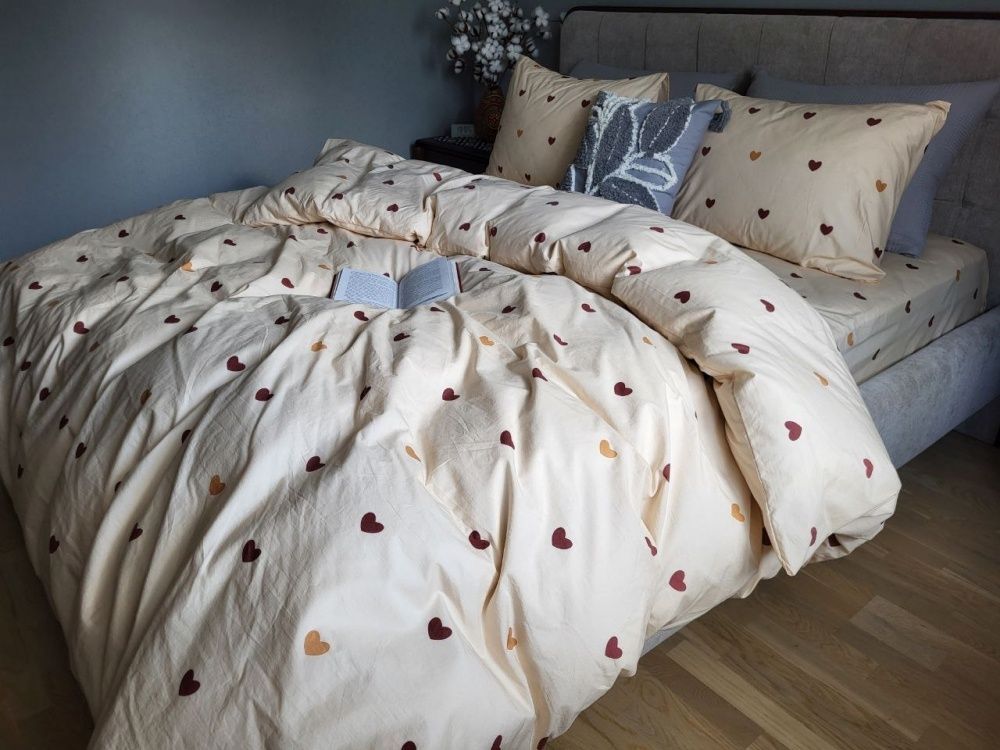 Постельное белье вареный хлопок Комфорт Текстиль Big hearts, Washed Cotton