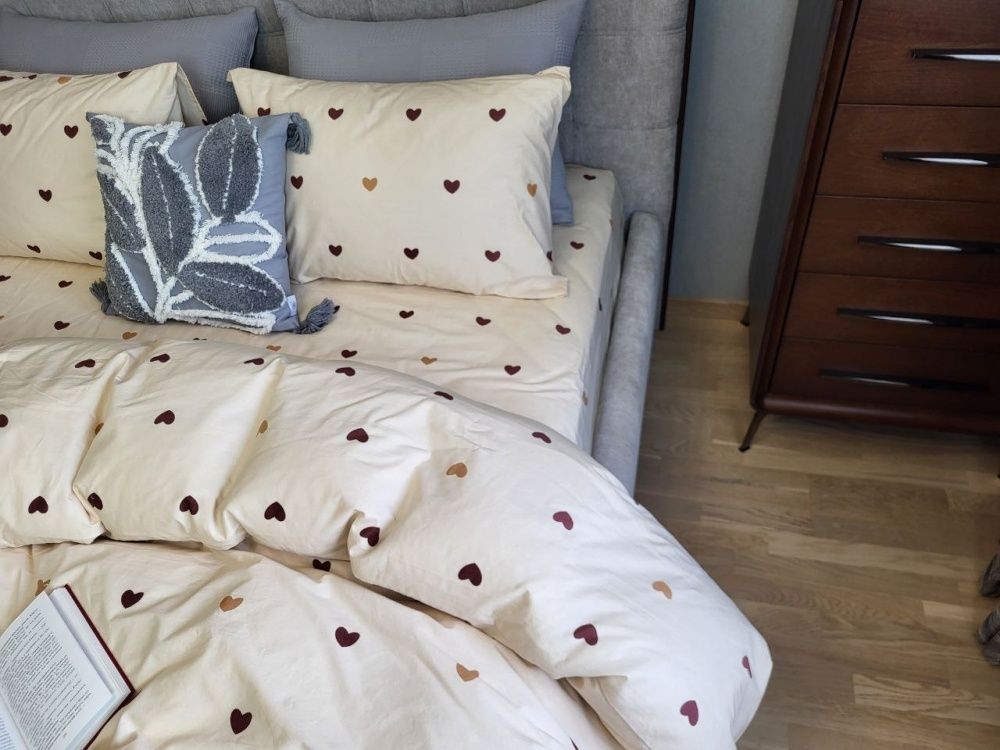 Постельное белье вареный хлопок Комфорт Текстиль Big hearts, Washed Cotton