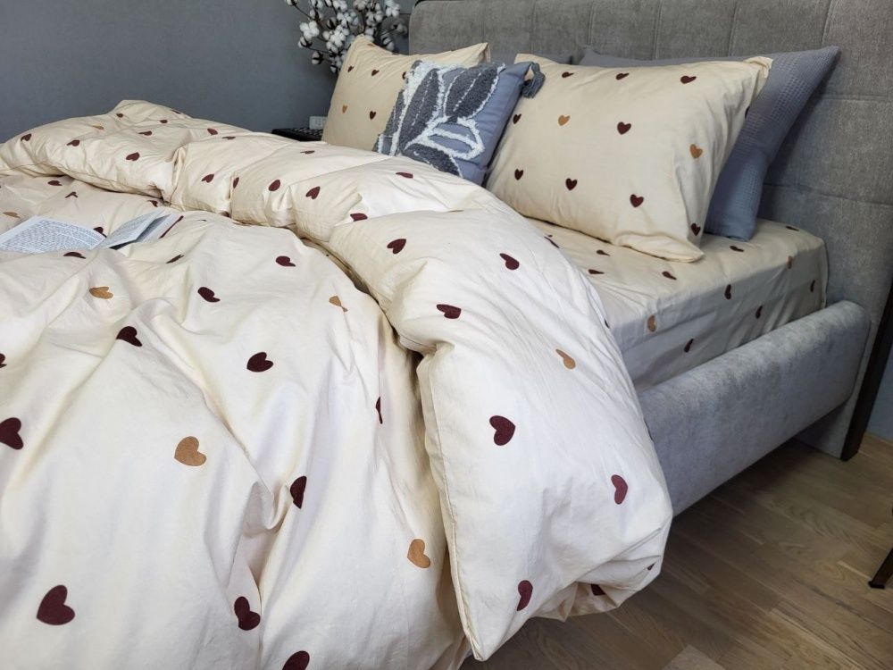 Постельное белье вареный хлопок Комфорт Текстиль Big hearts, Washed Cotton