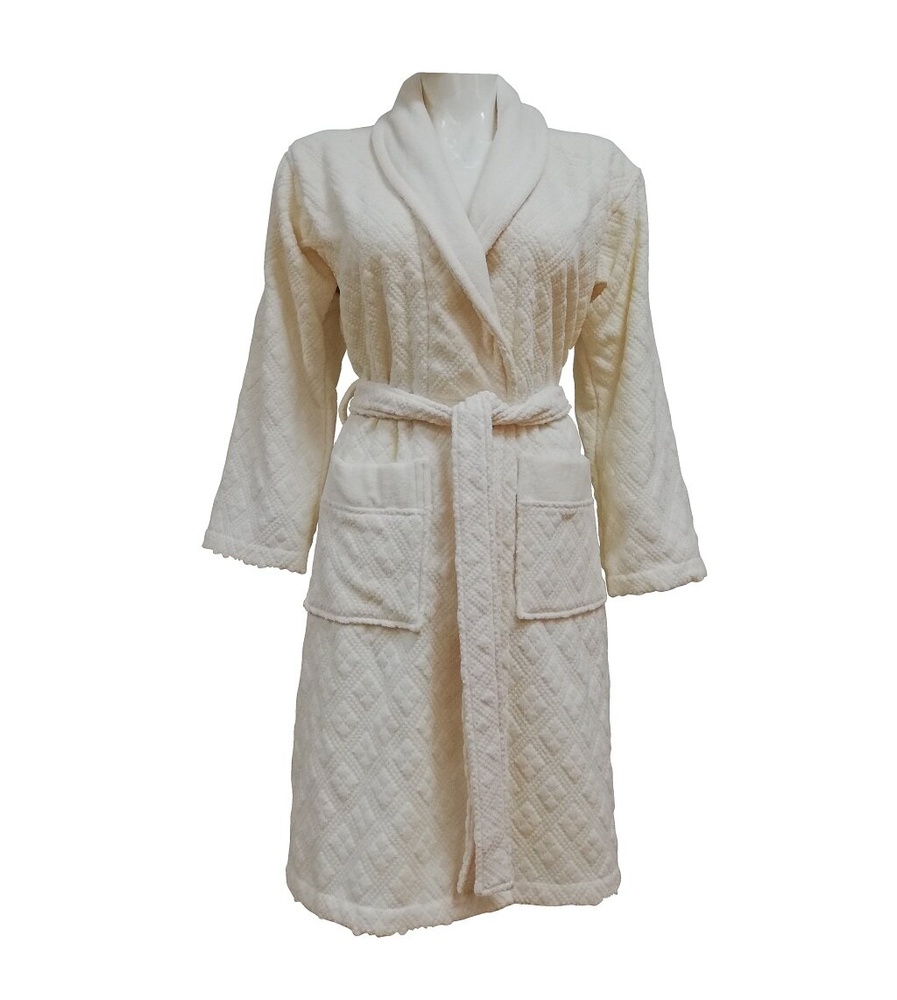Жіночий махровий халат Class Bahar Tekstil Clerica Woman Cream