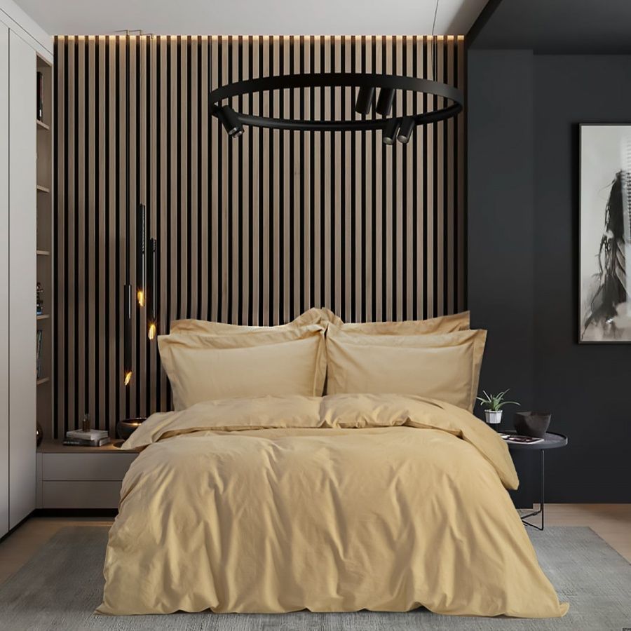 Постільна білизна сатин premium Lotus Home - Dakota пісочний