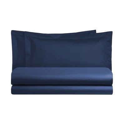 Італійська постільна білизна перкаль Biancoperla Onice Blu Navy
