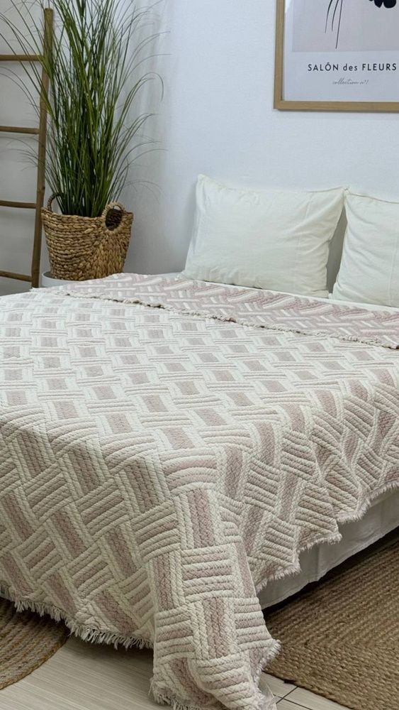 Покривало муслінове Saheser Terry pudra, Пудра, Євро, 230х250 см