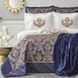 Набор постельное белье с покрывалом + плед Karaca Home - Helena lacivert синий (10 предметов) 1