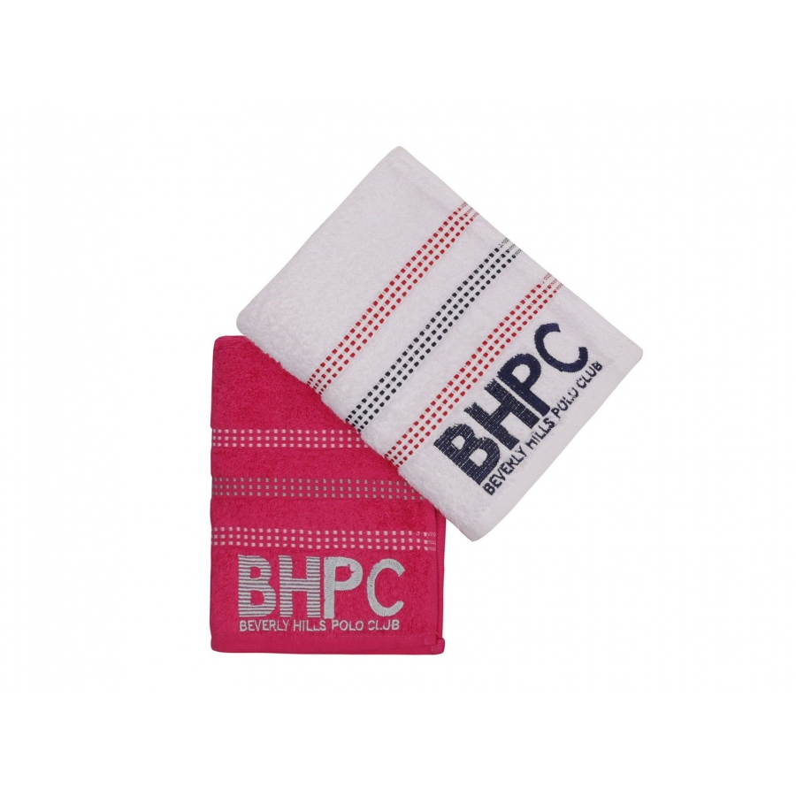 Набор полотенец Beverly Hills Polo Club - 355BHP2286 Botanik White, Fuchsia