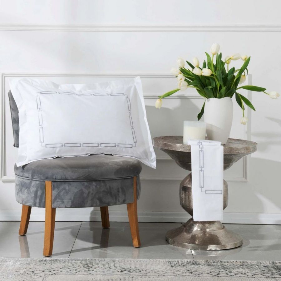 Постельное белье Karaca Home - White Colletion Oriane gri серый