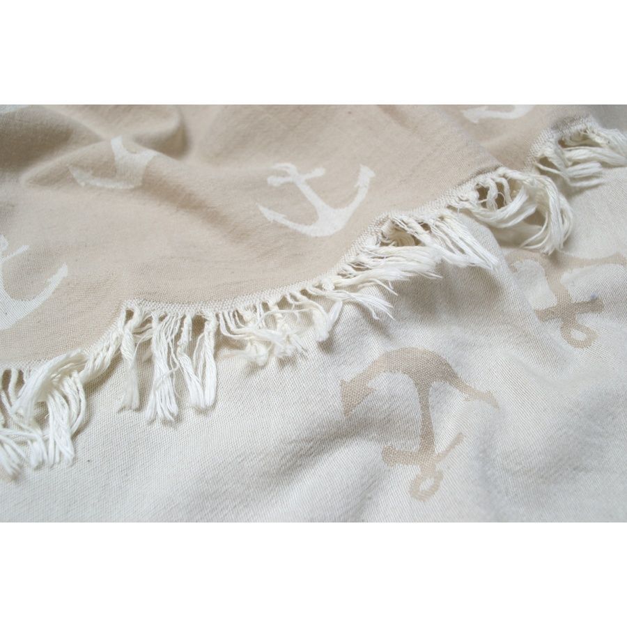 Полотенце пляжное Lotus Home Pestemal - Anchor beige