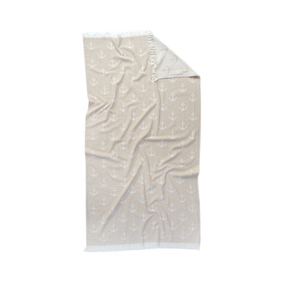 Полотенце пляжное Lotus Home Pestemal - Anchor beige