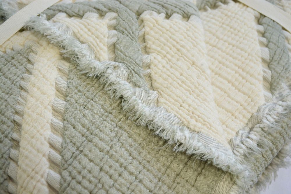 Покрывало муслиновое Moss Home Ivory Yesil, Зелёный, Евро, 230х250 см, Без наволочек