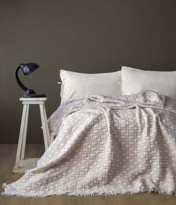 Муслінове покривало Issimo Perge Beige, Бежевий, Євро, 220х240 см, Без наволочок