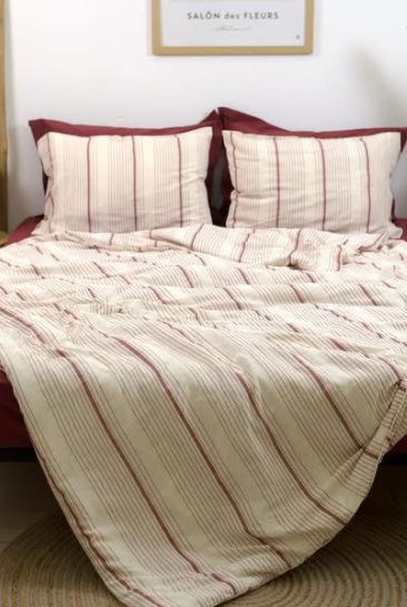 Постільна білизна варена бавовна Saheser Naturel Avva Red Bordo