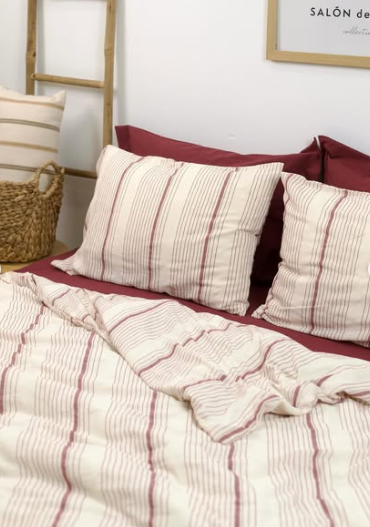 Постільна білизна варена бавовна Saheser Naturel Avva Red Bordo