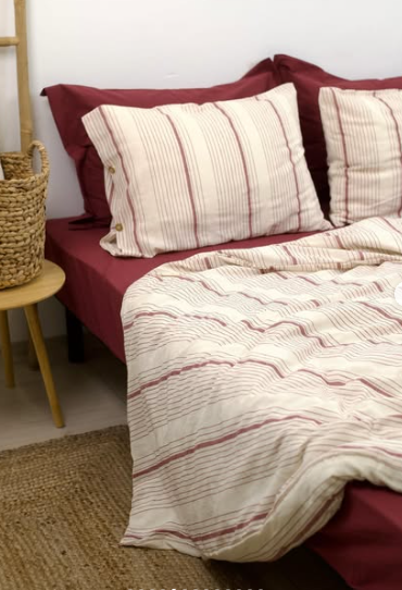 Постільна білизна варена бавовна Saheser Naturel Avva Red Bordo