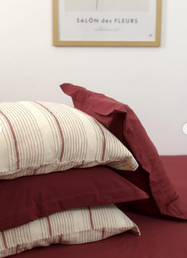 Постільна білизна варена бавовна Saheser Naturel Avva Red Bordo