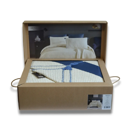 Постельное белье с покрывалом Dantela Satin Drina Indigo