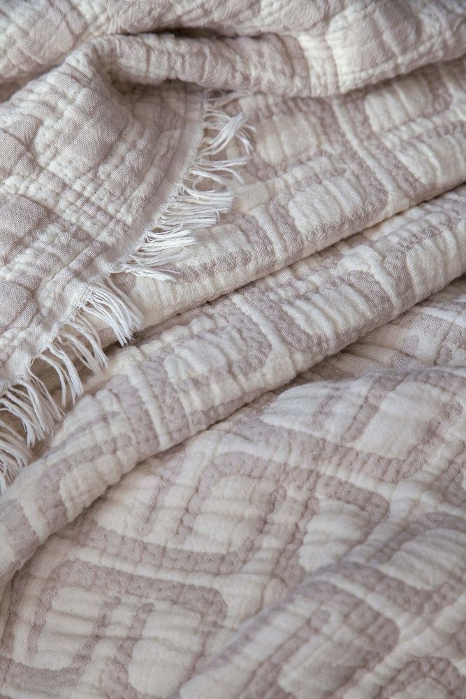 Муслінове покривало Issimo Perge Beige, Бежевий, Євро, 220х240 см, Без наволочок