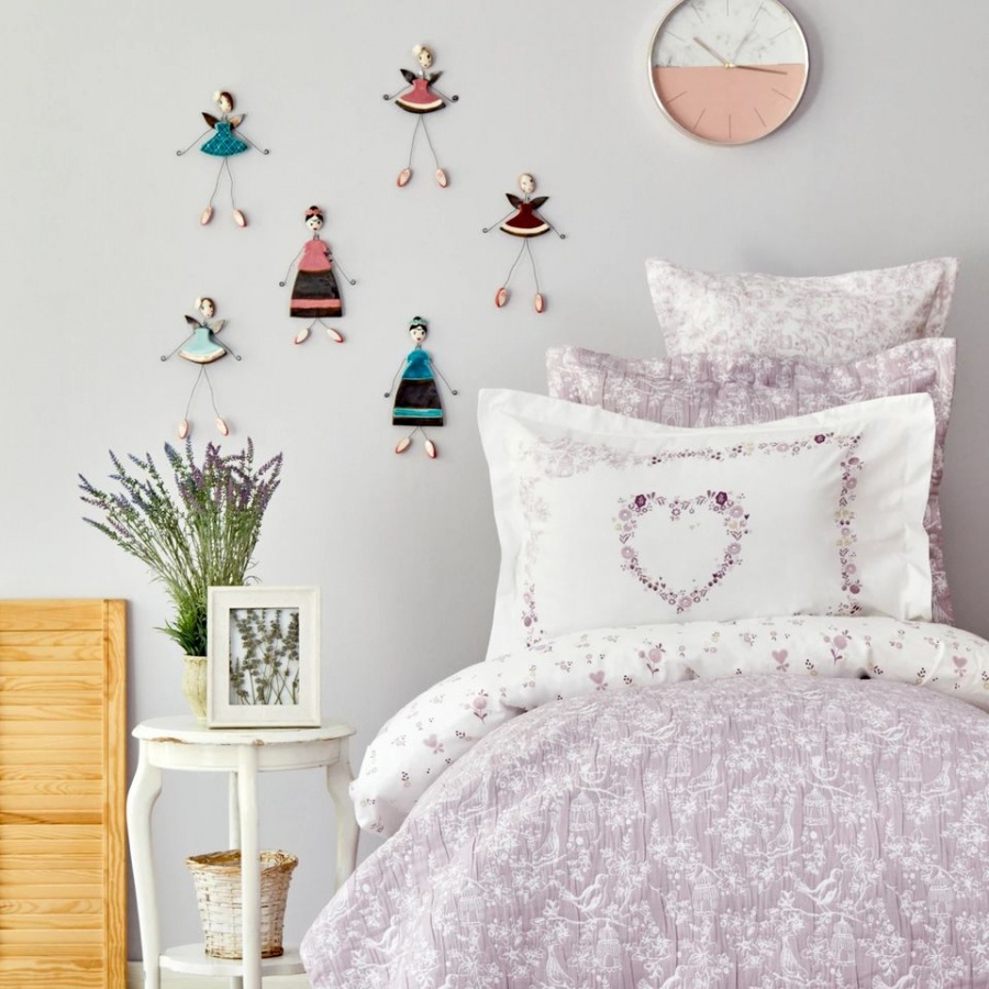 Постельное белье с покрывалом Karaca Home - Birdy lila