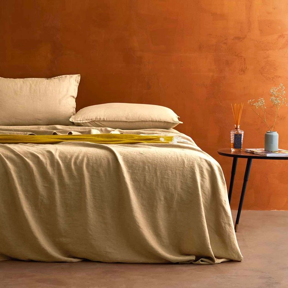 Італійська постільна білизна льон Biancoperla Niagara Incenso