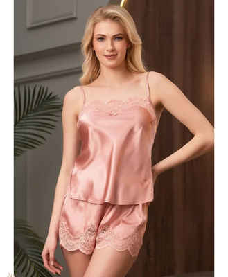 Піжама шовкова з шортами Mia-Amore Aurelia 3892, Рожевий, S