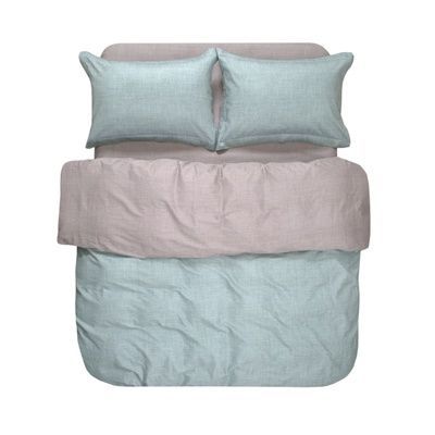 Постельное белье сатин Lotus Home - Basic зеленый/кофе