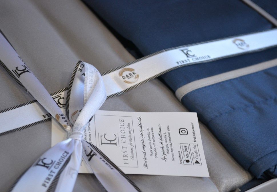 Постельное бельё First Choice сатин Де Люкс двухцветный DENIM/GREY