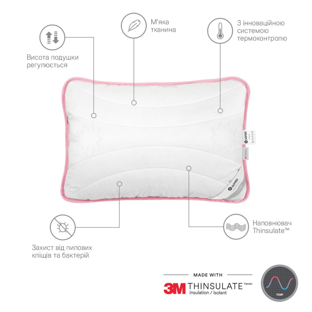 Антиалергенна подушка Sonex з Тинсулейт стьобана
