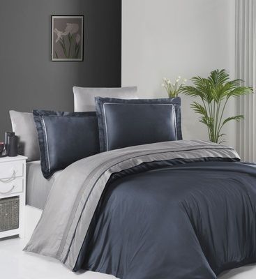Постільна білизна сатин Де Люкс First Choice Serenity Denim-Grey