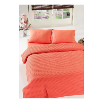 Покрывало вафельное Lotus Home - Burumcuk coral