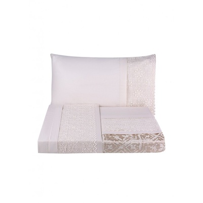 Набор постельное белье с покрывалом пике Karaca Home - Maya gold