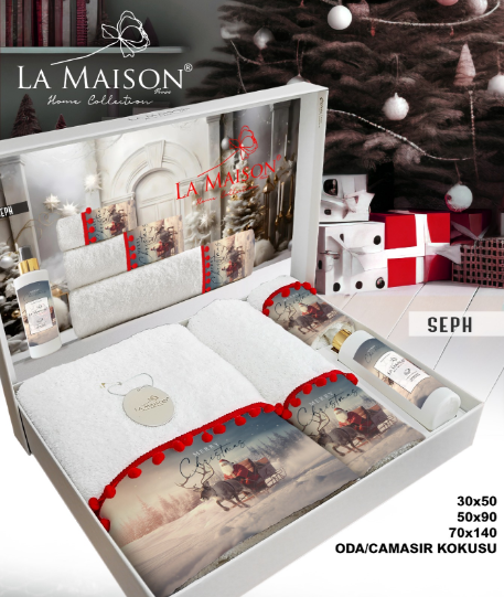 Набір рушників новорічний з ароматом La Maison Seph (3шт)