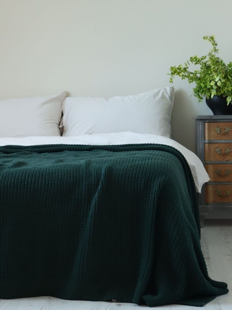 В'язаний плед Betires BRISTOL DARK GREEN